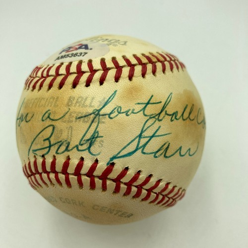 Bart starr signed baseball - signed,